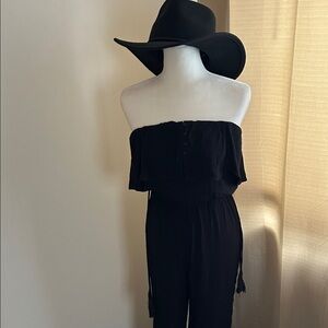 Astr Black Strapless Jumpsuit